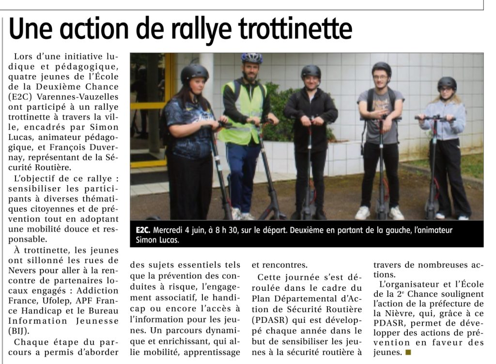 Une action de rallye trottinette