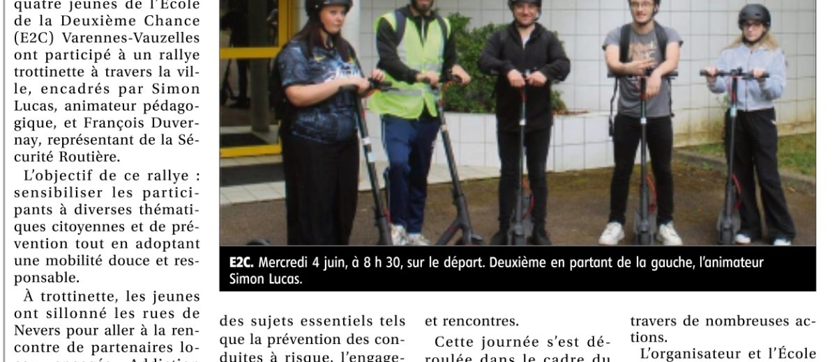 Une action de rallye trottinette