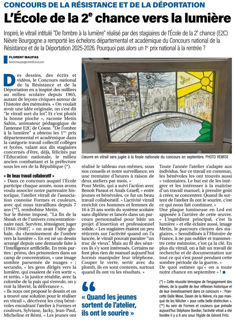 L'Ecole de la 2e Chance vers la lumière