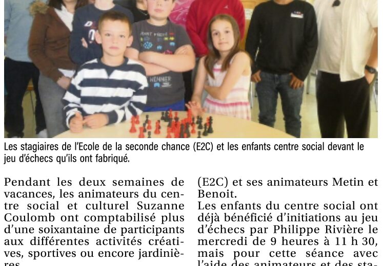 Cosne-Cours-sur-Loire : des jeunes fabriquent un jeu d&rsquo;échecs en 3D avec l&rsquo;École de la seconde chance