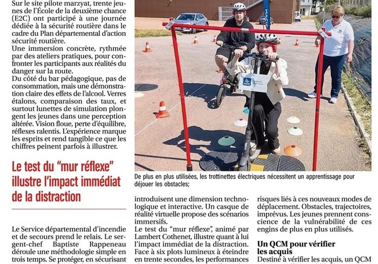 Marzy accueille une journée immersive pour 30 jeunes de l&rsquo;E2C sur la sécurité routière